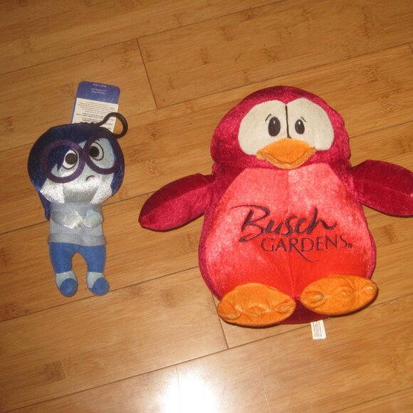 2 Plush Dolls Collectible a) Disney Pixar and b) Bush Gardens Penguin - Picture 1 of 8